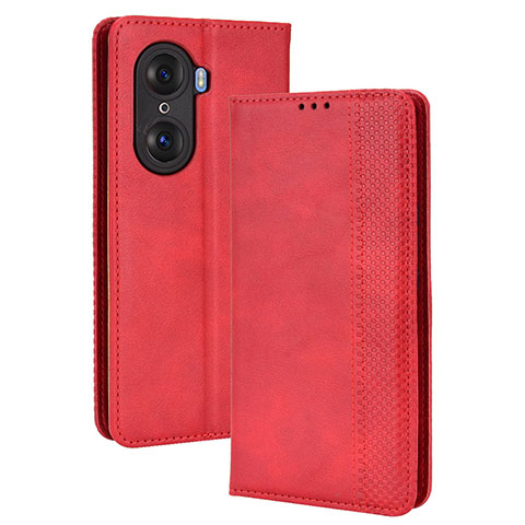 Coque Portefeuille Livre Cuir Etui Clapet BY4 pour Huawei Honor 60 Pro 5G Rouge