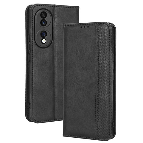 Coque Portefeuille Livre Cuir Etui Clapet BY4 pour Huawei Honor 70 5G Noir