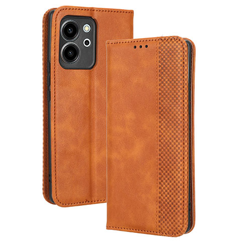 Coque Portefeuille Livre Cuir Etui Clapet BY4 pour Huawei Honor 80 SE 5G Marron