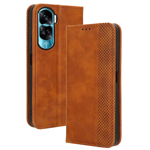 Coque Portefeuille Livre Cuir Etui Clapet BY4 pour Huawei Honor 90 Lite 5G Marron