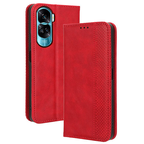 Coque Portefeuille Livre Cuir Etui Clapet BY4 pour Huawei Honor 90 Lite 5G Rouge