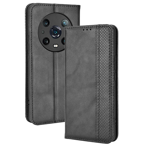 Coque Portefeuille Livre Cuir Etui Clapet BY4 pour Huawei Honor Magic4 Pro 5G Noir