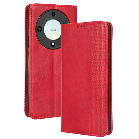 Coque Portefeuille Livre Cuir Etui Clapet BY4 pour Huawei Honor Magic5 Lite 5G Rouge