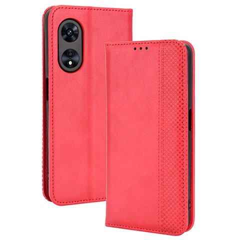 Coque Portefeuille Livre Cuir Etui Clapet BY4 pour Huawei Honor X5 Plus Rouge