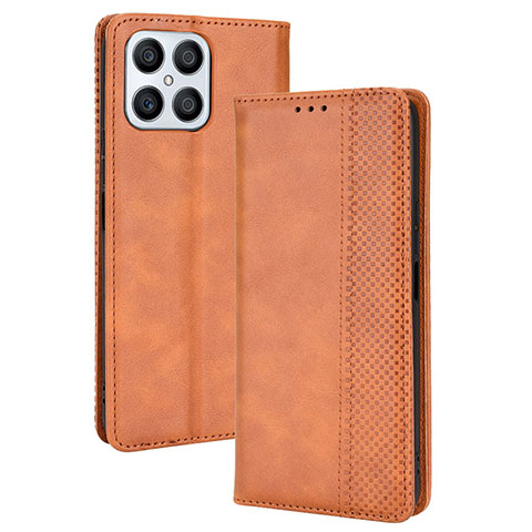 Coque Portefeuille Livre Cuir Etui Clapet BY4 pour Huawei Honor X8 4G Marron