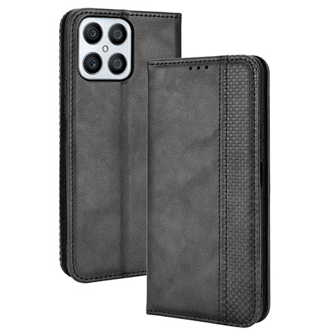 Coque Portefeuille Livre Cuir Etui Clapet BY4 pour Huawei Honor X8 4G Noir