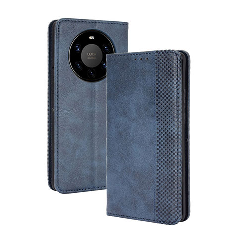 Coque Portefeuille Livre Cuir Etui Clapet BY4 pour Huawei Mate 40 Pro+ Plus Bleu