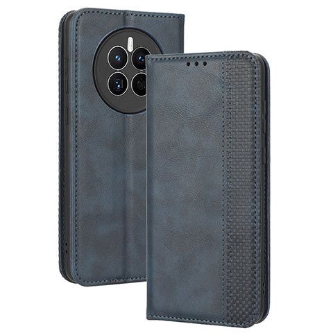 Coque Portefeuille Livre Cuir Etui Clapet BY4 pour Huawei Mate 50 Bleu