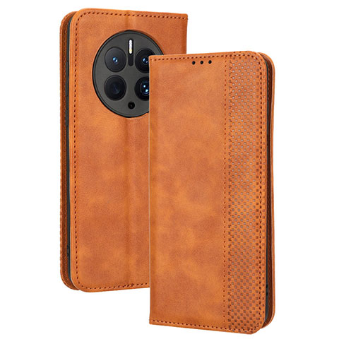 Coque Portefeuille Livre Cuir Etui Clapet BY4 pour Huawei Mate 50 Pro Marron