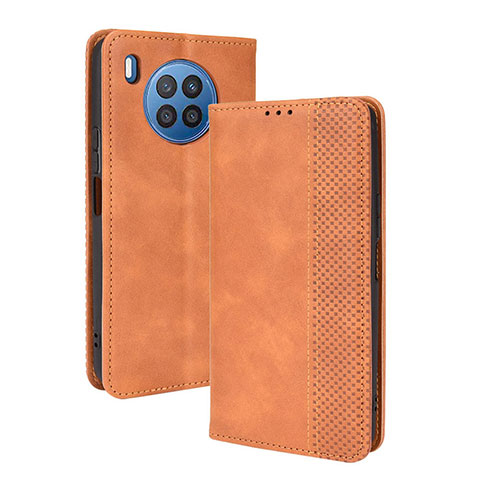 Coque Portefeuille Livre Cuir Etui Clapet BY4 pour Huawei Nova 8i Marron