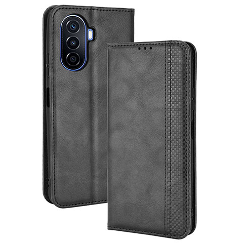 Coque Portefeuille Livre Cuir Etui Clapet BY4 pour Huawei Nova Y70 Noir