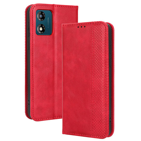 Coque Portefeuille Livre Cuir Etui Clapet BY4 pour Motorola Moto E13 Rouge