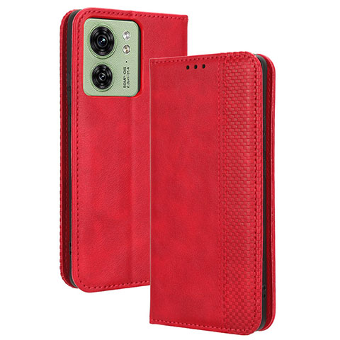 Coque Portefeuille Livre Cuir Etui Clapet BY4 pour Motorola Moto Edge (2023) 5G Rouge