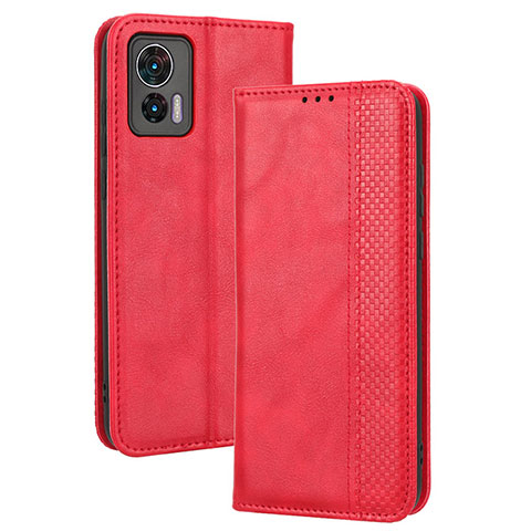 Coque Portefeuille Livre Cuir Etui Clapet BY4 pour Motorola Moto Edge 30 Lite 5G Rouge