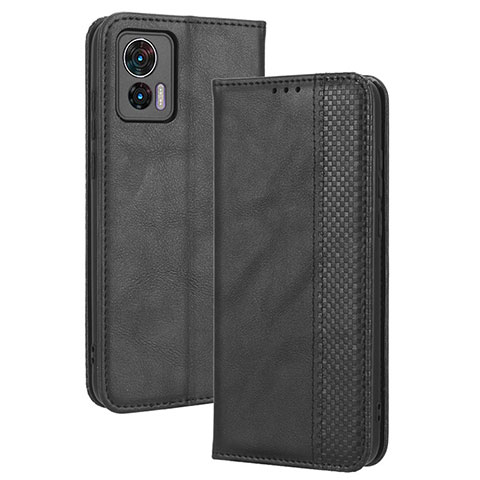 Coque Portefeuille Livre Cuir Etui Clapet BY4 pour Motorola Moto Edge 30 Neo 5G Noir