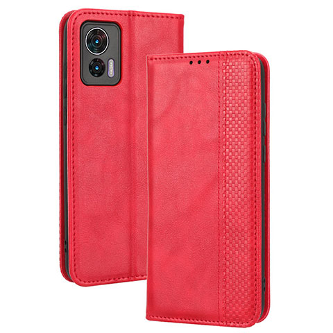 Coque Portefeuille Livre Cuir Etui Clapet BY4 pour Motorola Moto Edge 30 Neo 5G Rouge