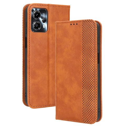 Coque Portefeuille Livre Cuir Etui Clapet BY4 pour Motorola Moto G13 Marron