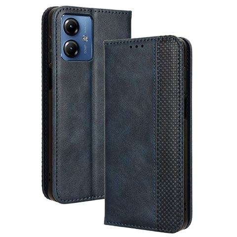 Coque Portefeuille Livre Cuir Etui Clapet BY4 pour Motorola Moto G14 Bleu