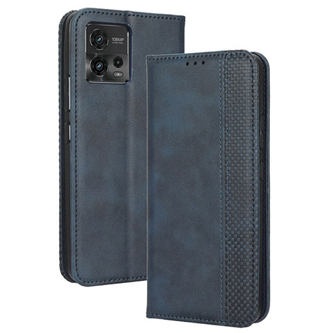 Coque Portefeuille Livre Cuir Etui Clapet BY4 pour Motorola Moto G72 Bleu