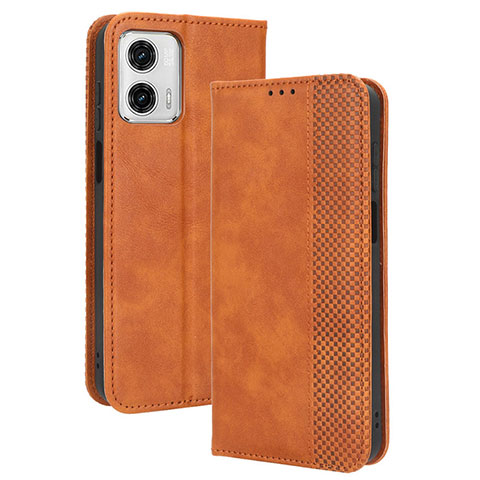 Coque Portefeuille Livre Cuir Etui Clapet BY4 pour Motorola Moto G73 5G Marron