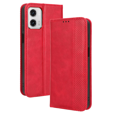 Coque Portefeuille Livre Cuir Etui Clapet BY4 pour Motorola Moto G73 5G Rouge