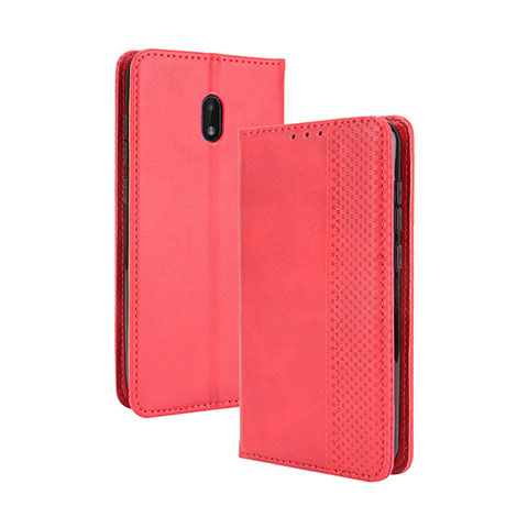 Coque Portefeuille Livre Cuir Etui Clapet BY4 pour Nokia C01 Plus Rouge