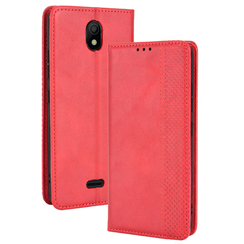 Coque Portefeuille Livre Cuir Etui Clapet BY4 pour Nokia C100 Rouge