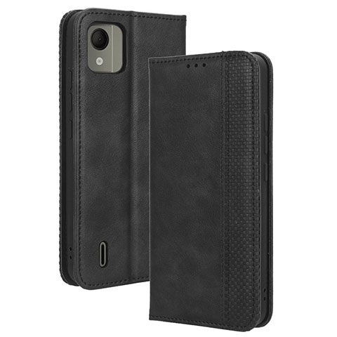 Coque Portefeuille Livre Cuir Etui Clapet BY4 pour Nokia C110 Noir