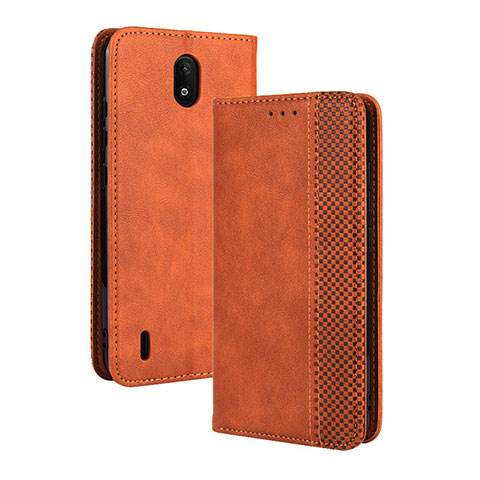 Coque Portefeuille Livre Cuir Etui Clapet BY4 pour Nokia C2 Marron