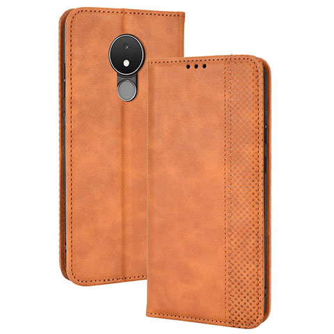 Coque Portefeuille Livre Cuir Etui Clapet BY4 pour Nokia C21 Marron