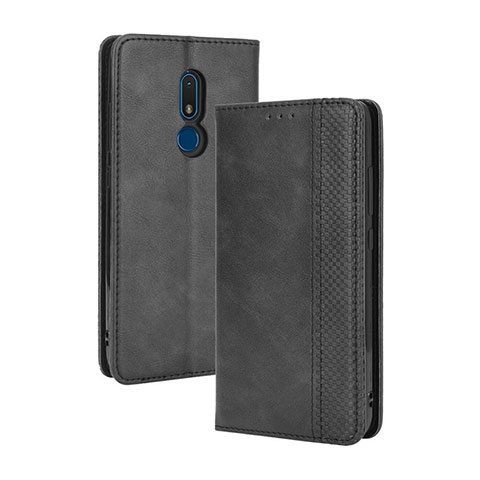 Coque Portefeuille Livre Cuir Etui Clapet BY4 pour Nokia C3 Noir