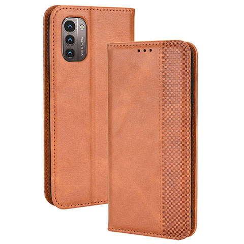 Coque Portefeuille Livre Cuir Etui Clapet BY4 pour Nokia G11 Marron