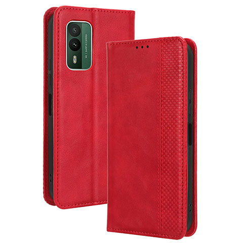 Coque Portefeuille Livre Cuir Etui Clapet BY4 pour Nokia XR21 Rouge