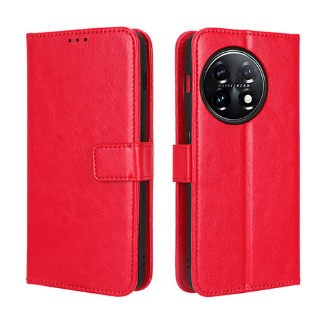 Coque Portefeuille Livre Cuir Etui Clapet BY4 pour OnePlus Ace 2 Pro 5G Rouge