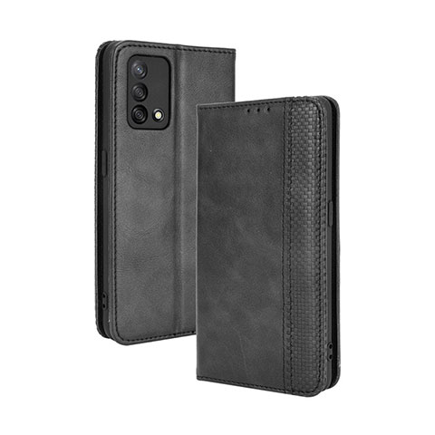 Coque Portefeuille Livre Cuir Etui Clapet BY4 pour Oppo A74 4G Noir