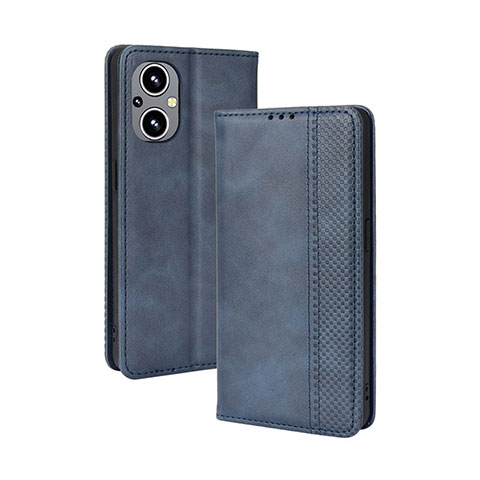 Coque Portefeuille Livre Cuir Etui Clapet BY4 pour Oppo A96 5G Bleu