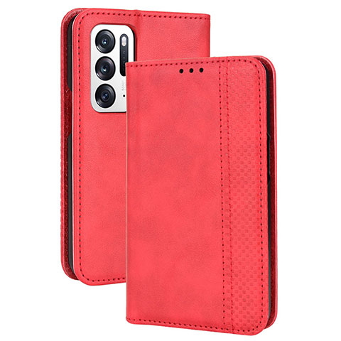 Coque Portefeuille Livre Cuir Etui Clapet BY4 pour Oppo Find N 5G Rouge