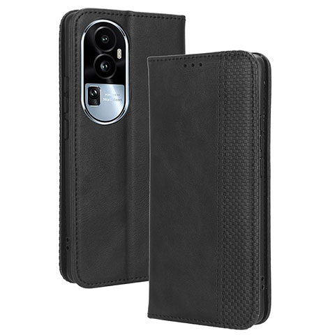 Coque Portefeuille Livre Cuir Etui Clapet BY4 pour Oppo Reno10 Pro+ Plus 5G Noir