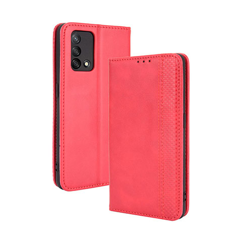 Coque Portefeuille Livre Cuir Etui Clapet BY4 pour Oppo Reno6 Lite Rouge