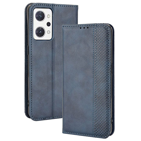 Coque Portefeuille Livre Cuir Etui Clapet BY4 pour Oppo Reno7 A Bleu