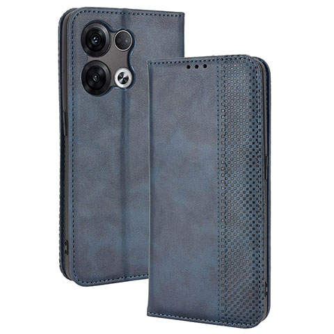 Coque Portefeuille Livre Cuir Etui Clapet BY4 pour Oppo Reno8 5G Bleu