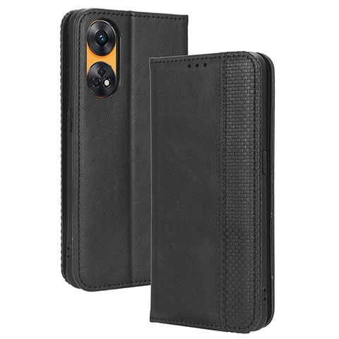 Coque Portefeuille Livre Cuir Etui Clapet BY4 pour Oppo Reno8 T 4G Noir