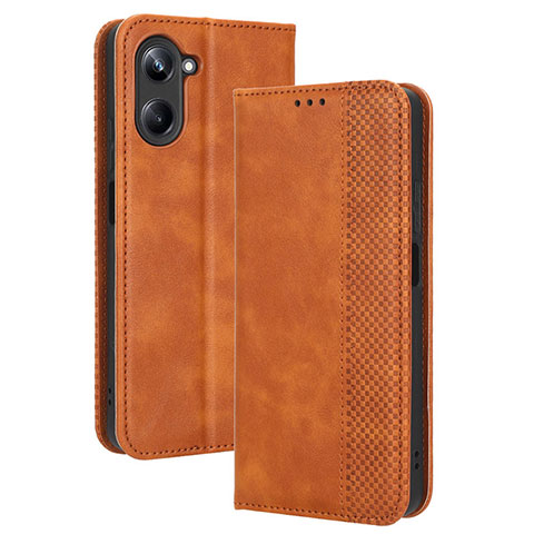 Coque Portefeuille Livre Cuir Etui Clapet BY4 pour Realme 10 4G Marron