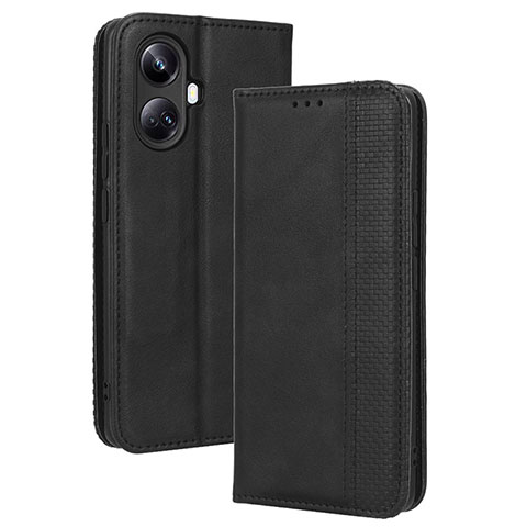 Coque Portefeuille Livre Cuir Etui Clapet BY4 pour Realme 10 Pro+ Plus 5G Noir