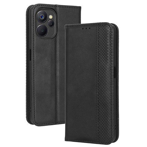 Coque Portefeuille Livre Cuir Etui Clapet BY4 pour Realme 10T 5G Noir