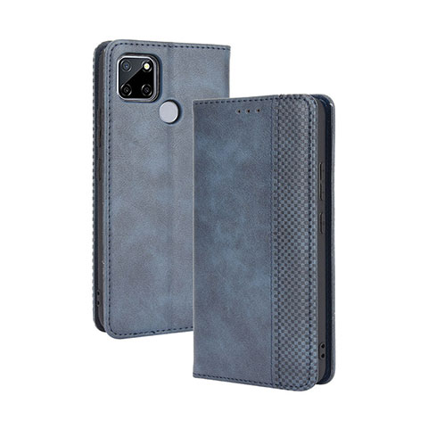 Coque Portefeuille Livre Cuir Etui Clapet BY4 pour Realme 7i RMX2193 Bleu