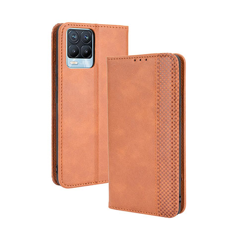 Coque Portefeuille Livre Cuir Etui Clapet BY4 pour Realme 8 4G Marron