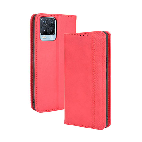 Coque Portefeuille Livre Cuir Etui Clapet BY4 pour Realme 8 4G Rouge