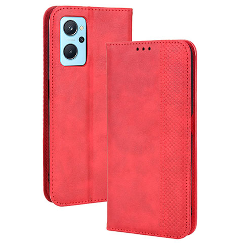 Coque Portefeuille Livre Cuir Etui Clapet BY4 pour Realme 9i 4G Rouge