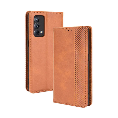 Coque Portefeuille Livre Cuir Etui Clapet BY4 pour Realme GT Master 5G Marron